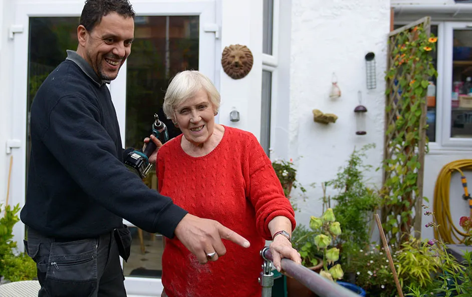 we care home improvements accessible garden rails older disabled person
